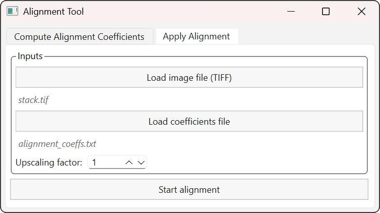 Stack alignment interface.