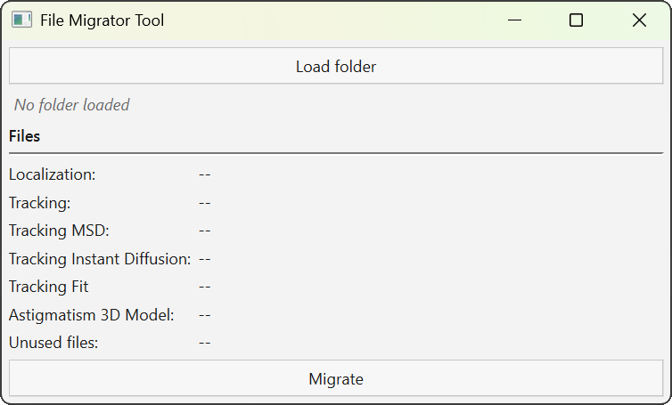 File migration tool interface.