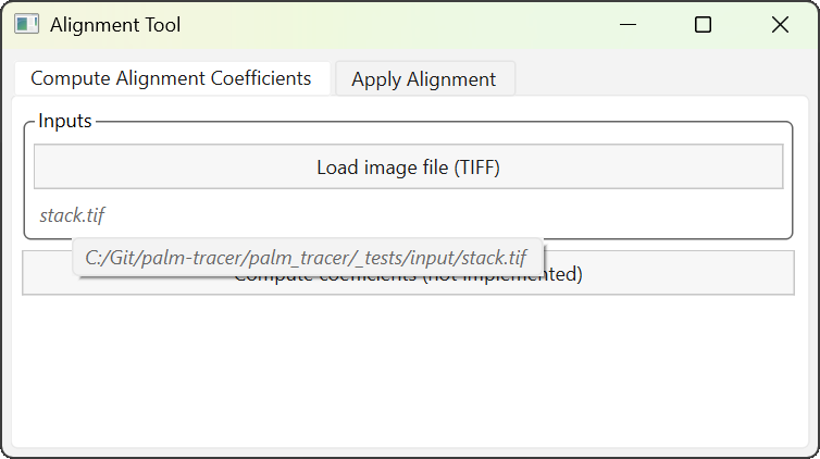 Display of the full file path.